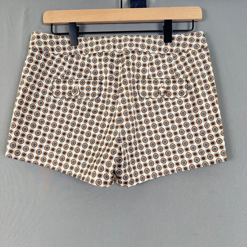 J.Crew Foulard Print Shorts – Size 2 – Cream/Brown/Blue Medallion – Spring 2009